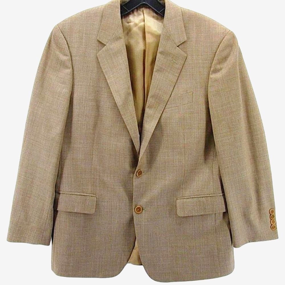 Brooks Brothers 1818 Madison Ing Loro Piana Italian Wool Coat, Size 42R, Tan
